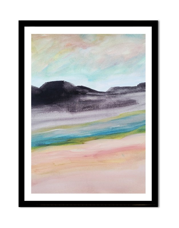 Elvi Original Landscape Art 9x12 Painting On Heavy paper Acrylic Abstract 