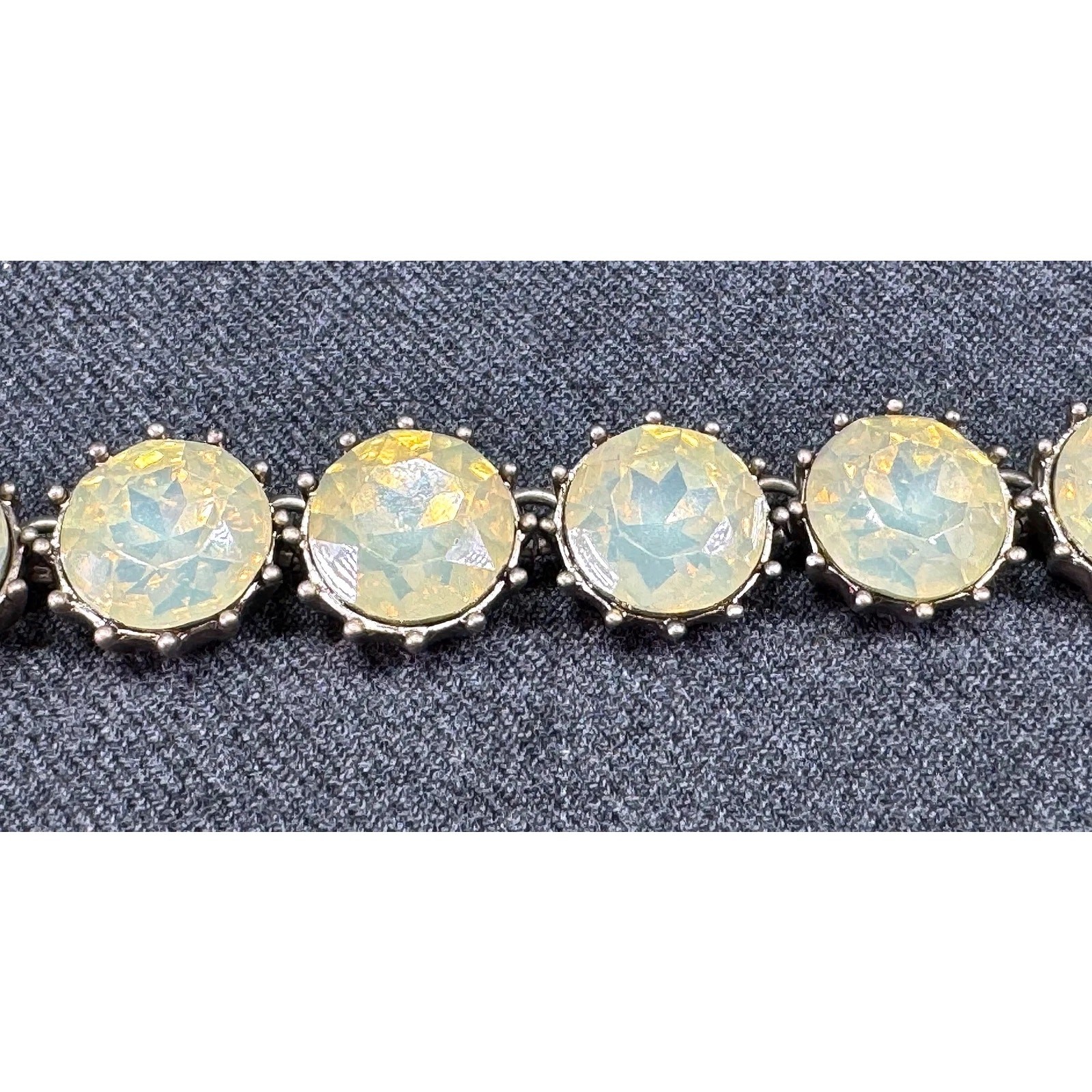 Loft Statement Necklace with Large Iridescent Bea… - image 3