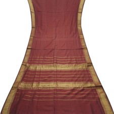 Vintage Burgundy Sarees 100 Pure Cotton Zari Handwoven Sari 5YD Craft Fabric