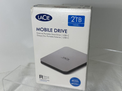LaCie Mobile Drive 2TB USB-C Portable External HD, Space Gray Brand New In Box