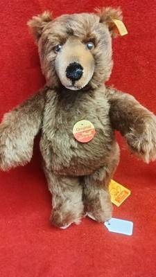 STEIFF Teddy Baby closed mouth  Collector Bear 14 inch brown mohair 0128/34