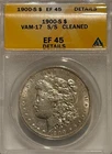 1900 S Morgan Silver Dollar ANACS XF Details S/S VAM-17 Tougher Date Morgan