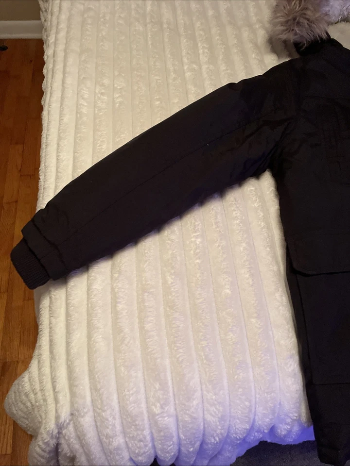 Eddie Bauer Boys Kids Large, Black, Waterproof, Heavyweight, Fur, Parka Jacket. - Image 2 of 4