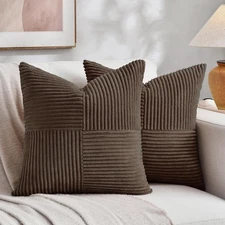 Fancy Homi 2 Packs Dark Brown Decorative 20 x 20 (Pack of 2), 