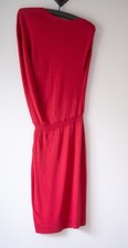 Elegant Alexander McQueen Red Wool Jersey Dress Size S