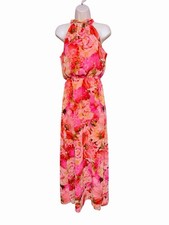 Eliza J Scarf Halter Floral  Maxi Chiffon Gown Dress Womens Size 6
