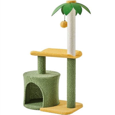 37  Cat Tree Coconut Palm Cat Tower Scratching Post Cats Condo House Furniture