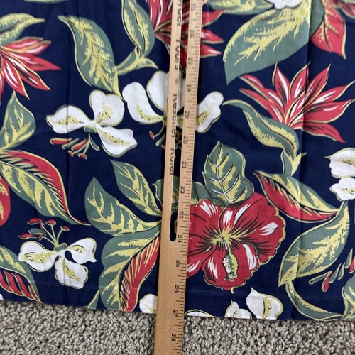 VINTAGE Hilo Hattie Hawaiian Shirt Womens Medium Blue Floral Burst Cotton Rayon - Picture 9 of 12