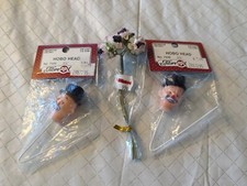 2 Fibre Craft Vintage Hobo Head Craft Picks Plus Vintage Flower Pics