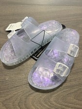 Kids Unisex Beach Sandals Shoes Wonder Nation - Jelly Clear Size 2 NEW w/ Tag