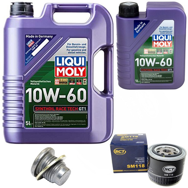 MotoröL Set 10W-60 Liqui Moly 6 Liter + ÖLfilter + Schraube FüR Renault Megane I-image