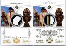 2 DIF RICKEY JACKSON SAINTS N.O. NATIONAL TREASURES JERSEY 3 COLOR BOTH HALL EMB