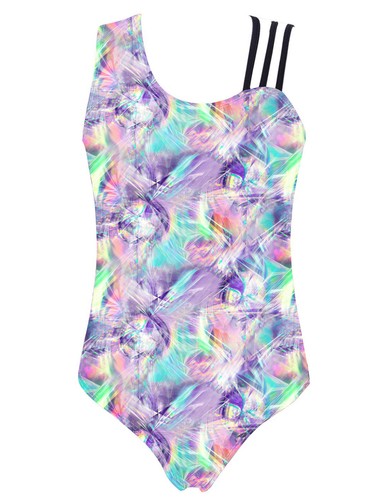Kids Girls One-piece Jumpsuit Stretchy Bodysuit Print Leotard Mock Neck Yoga - Picture 74 of 78