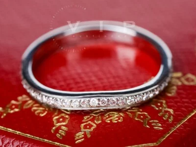 CARTIER BALLERINE RING 950er PLATIN & 27 DIAMANTEN TRAURING EHERING WEDDING BAND - Bild 1 von 4