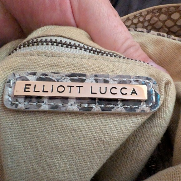 Authentic Elliot Lucca Hobo Python Snake Print Pu… - image 4