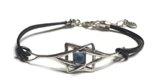 NWOT HAGIT GORALI STERLING SILVER 925 STAR DAVID BLUE TOPAZ BRACELET ISRAEL HG