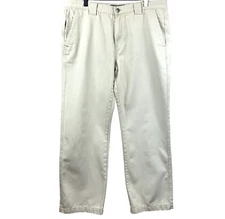 WEATHERPROOF Chino Pants Men's 36 x 30(29) Stone Flat Front Hidden Zip Pocket