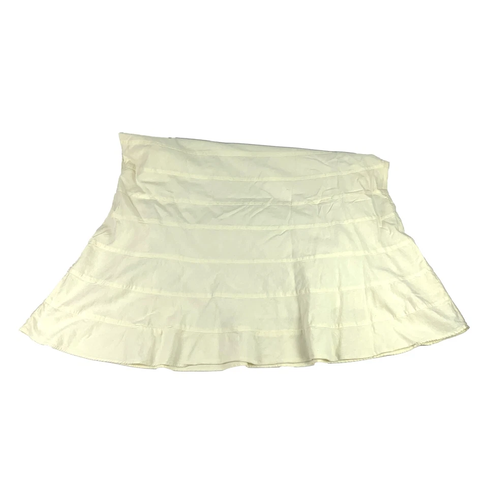 Maxi Falda Soft Surroundings Terah Talla 3X Antigua Mezcla de Lino Blanco Línea A Niveles Foto 3 de 4