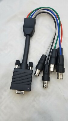 2(lLOT)  VGA Female To 5 BNC Female Breakout Cable  1 ft