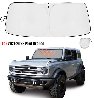 For 2021-2023 Ford Bronco Windshield Sun Shade UV Block Front Cover Shield J5