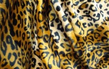 Leopard Gold Velboa upholstery Fabric per yard 60 wide