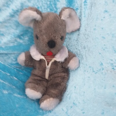 Heunec Vintage Maus im Anzug 70er Jahre Stofftier Kuscheltier Plüschtier 32 cm