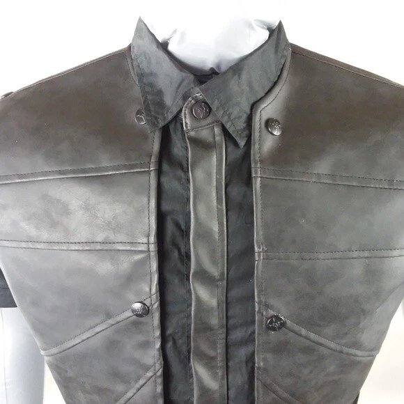 Vintage Lip Service Gothic Gothcore Punk Rocker Vegan Leather Vest Sz Small  - Image 3 of 4