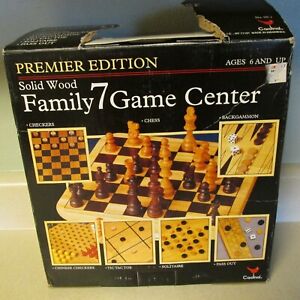 Premier Edition Solid Wood Family 7 Game Center Chess Backgammon Pass Out More Ebay