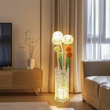 Natur LED Stehlampe Landhaus Wohnzimmer Standleuchte Stehleuchte Deko Modern DHL