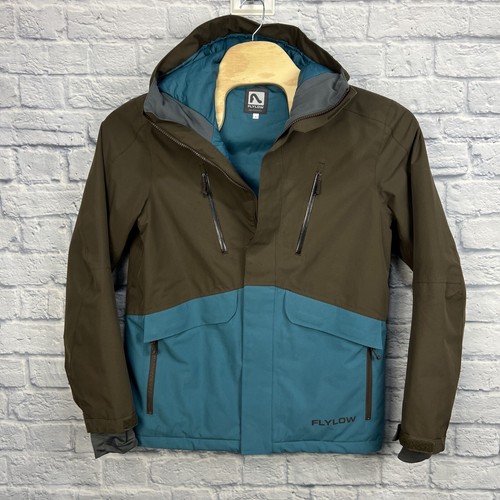 Flylow Men Roswell Full Zip Winter Jacket Ski Snowboard Coat Pockets Size Small