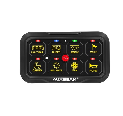 AUXBEAM 8 Gang Switch Panel Colorful RGB Control System For Truck Boat Off-road - Picture 9 of 12
