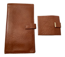 Vintage Men's Leather Travel Wallet Set Passport  Bi-Fold Seville
