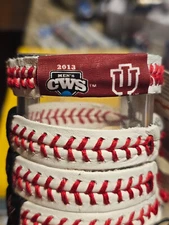 INDIANA HOOSIERS  CWS COLLEGE WORLD SERIES WHITE MLB  BASEBALL BRACELET LEATHER