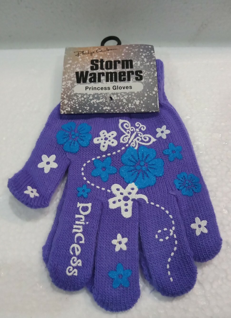 Children's Gloves Mauve. Princess Storm warmers Knitted stretch Winter gloves.