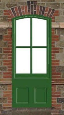 LC22 - Lasercut Curved Top Windowed Doors O scale pk of 6 Smart Models 