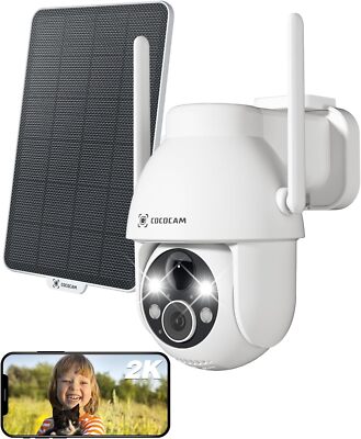 COCOCAM 2K Überwachungskamera Aussen Akku WLAN Solar Kamera Alexa-kompatibel