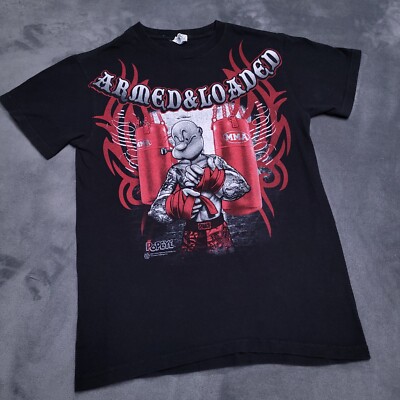 POPEYE “ARMED & LOADED” Tシャツ Popeye MMA Fighter Small Shirt Armed And Loaded Boxing Hand