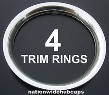 4 NEW CHEVY 14" STAINLESS STEEL TRIM RINGS BEAUTY BANDS EDGE GLAMOUR WHEELS RIMS