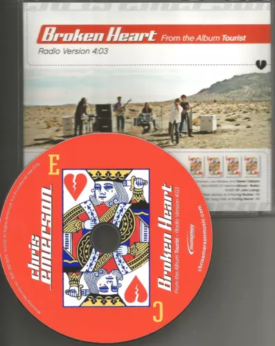 CHRIS EMERSON Broken heart w/ RARE RADIO Version PROMO DJ CD Single 2002 MINT