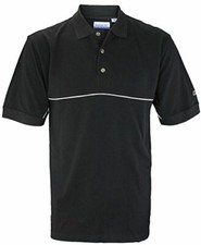Reebok Men's Athletic Cotton Solid Short Sleeve Performance Polo, Black