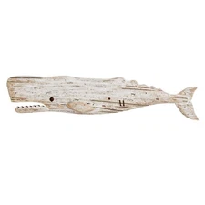 K KILIPES Wood Whale Nautical Wall Decor Rustic Beach Theme Wooden Whale Wall...