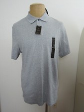 TASSO ELBA, MEN'S NEW GRAY COTTON SHORT SLEEVED SIGNATURE POLO SHIRT, SIZE M