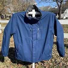 Men's FREE COUNTRY Mid Weight Jacket Water Wind Resistant Polar Blue 2XL