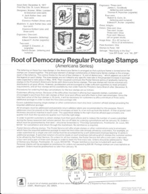 #1581-85 1, 2, 3, 4c Root of Democracy Stamp Poster- Unofficial SouPage Flat HC 