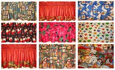 Yr CHoICe VALANCE Christmas Kitten POINSETTIA floral Gingerman house Snowman