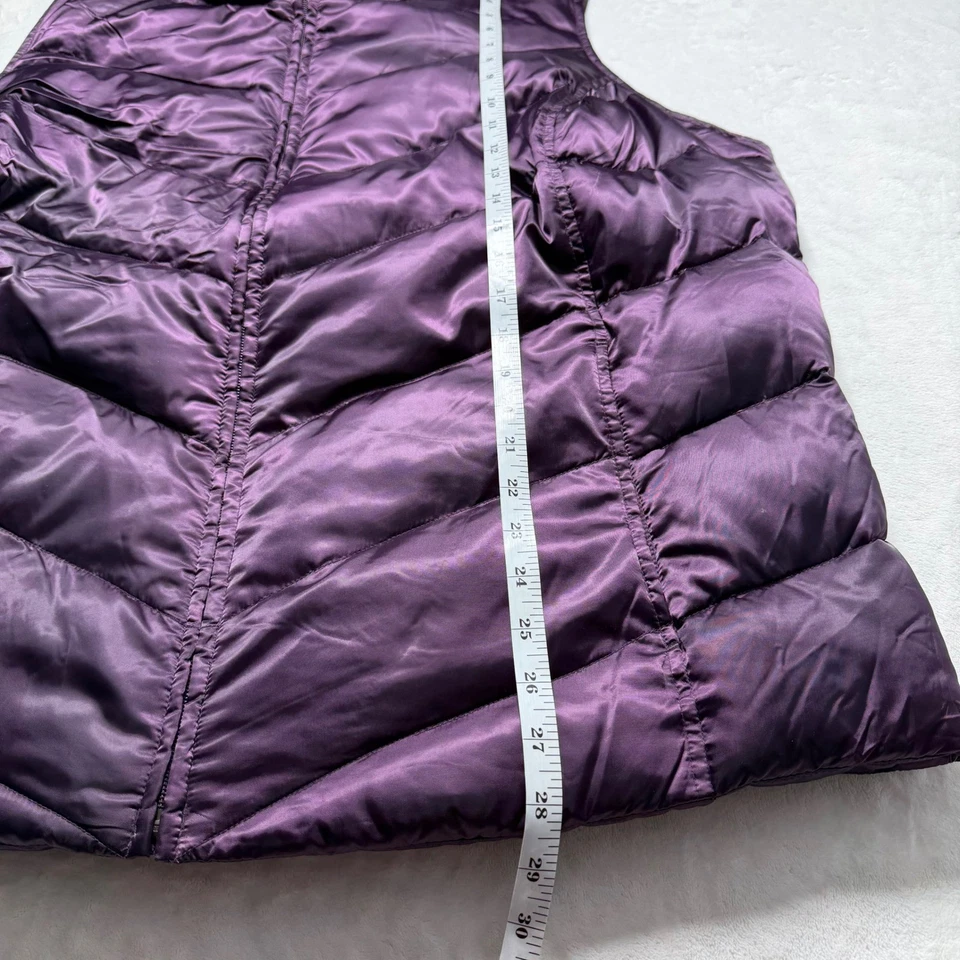 Chaleco de plumón Eddie Bauer para mujer talla 2X púrpura acolchado acolchado acolchado chaqueta sin mangas Foto 3 de 4