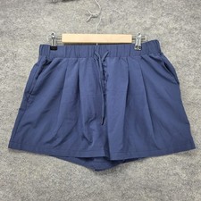 Halara Shorts Womens L Blue 3 In Relaxed Athletic Drawstring Pockets Microfiber