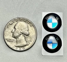 2x for BMW Key Fob Remote Badge Logo (14mm LARGE) Sticker Emblem Replacement USA