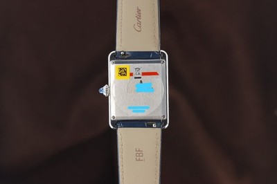 Cartier Tank Must Large Blue Cordes de Marseille - Stainless Steel