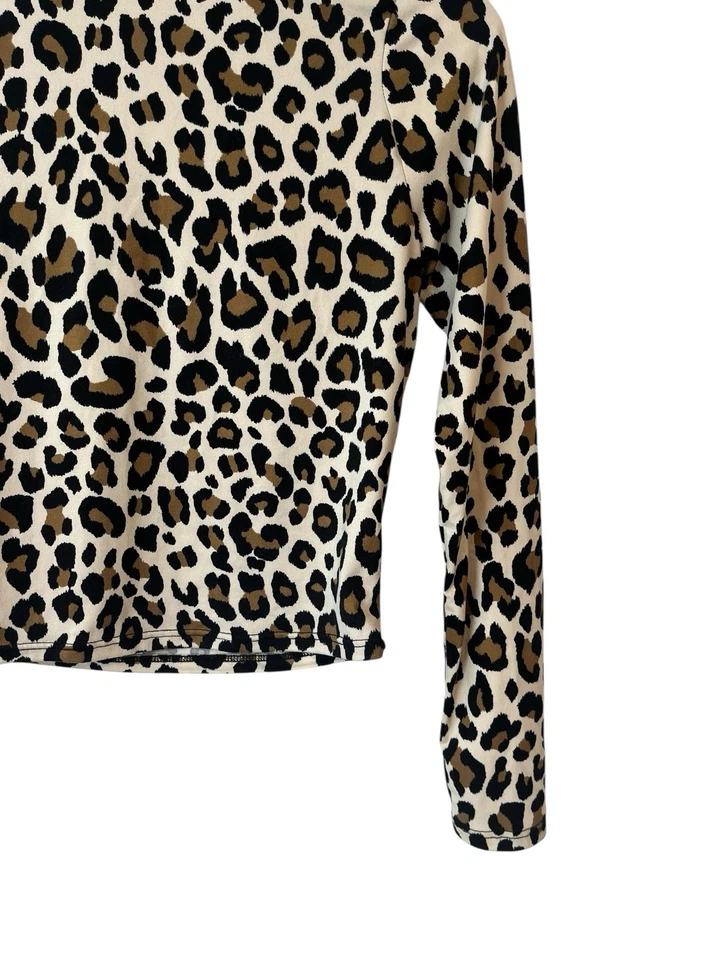 Top Gaze Estampado Leopardo Mujer XS Cuello Alto Ligero Capas Neutro Boho Foto 3 de 4